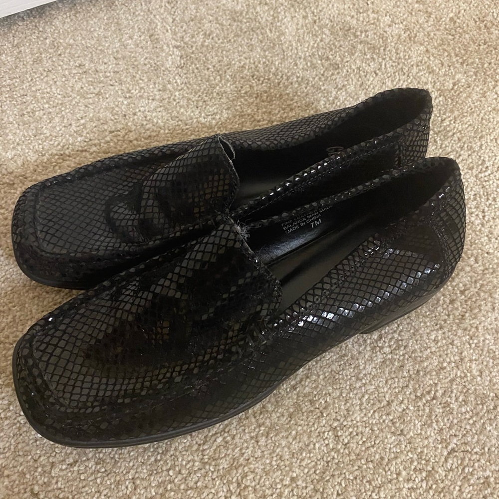 Black Snakeskin Loafers
